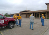 VISITING A LOCAL CHURCH THAT HAD SUSTAINED MAJOR DAMAGE