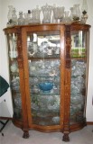 China Cabinet, mirror back, plate glass shelves