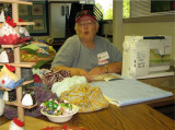 (52)    Quilters #3.      Cathy Iseminger making a face!