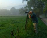 Dick Shooting a Foggy Sunrise - Cades Cove