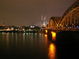 Cologne, Dom et pont du chemin de fer.