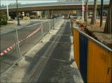 3/5/2006 - Déviation de la piste cyclable au bd. du Souverain, venant de Boitsfort, attention au rails !