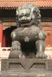 Bronze male sentry lion