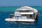 The pontoon and glass bottom boat
