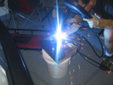 Me fabing up a trans mount bracket