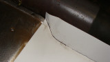 Making a template for the left rear floor pan out of poster board