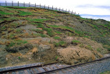 Debris flow encroaches onto railroad tracks, Valley City, ND