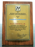 Plaque of Appreciation from PAASCU