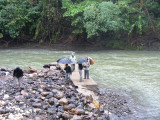 The group checking the river bank with VM Conrad C.