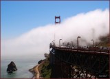 A partial view of the the Golden Gate Bridge