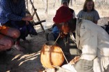 Katube in the village in Zambia.  First the Chief drinks.