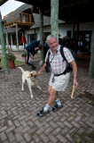 Colin losing the battle for his walking stick