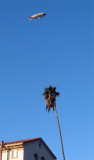 Goodyear blimp flies over Rose Parade