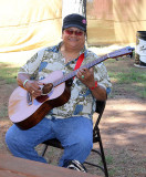 Renowned Hawaiian slack key guitarist Ledward Kaapana, backstage