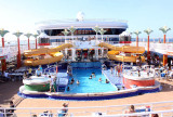 Top-side - decks 12 and 13 - place for sun, drinks, pool, hot tubs, daily live music