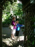 Kathy with a docent