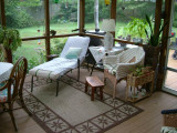 The porch where I sit in the evening reading!