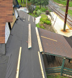 The Canopy Roof has secure supports and new decking under the tarpaper.