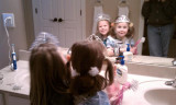 playing princesses, hair and makeup with bff ava