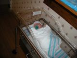 in her bassinet