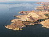 Flying in to Abu Simbel; temples are in the side of the cliff 3566