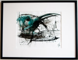 giochi dinchiostro e verde, inkl on paper, 40x50
