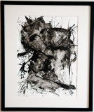 autoritratto oscuro, ink on paper,48x36 (sold)