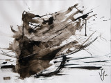 angelo in giorno di vento, ink on paper, 48x36