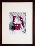 con la barba rossa, ink and oil on paper.22x17 (sold)
