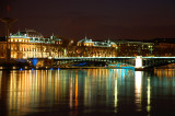 Lyon Rhone river at night