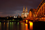 Cologne Cathedral bridge view night shot