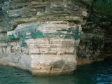 Copper Oxide stains at the entrance of Chapel Cave - Picture Rocks National Lakeshore