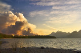 Sunset, from Colter Bay (Bearpaw Bay Fire), Grand Teton National Park