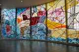 A stained glass window in the Blasket Island Heritage Centre