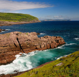 Rocky coast and surf at Cape Spear National Historic Site Newfoundland Canada