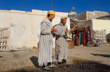 Moroccan street musicians playing Andalusian folk music on rabab and bendir in Essaouira