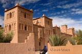 Refurbished towers of the ancient heritage site Kasbah Amerhidl in the Skoura oasis Morocco