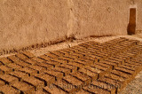 Straw reinforced mud bricks drying in the sun at Kasbah Ben Moro in Skoura Morocco