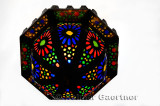 Classic Moroccan stained glass ceiling light fixture in Fes Morocco