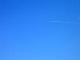 Plane on blue sky