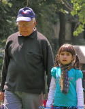 Arina with her grandfather