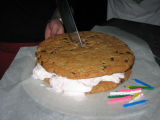 its a gigantic TC Oatmeal-Raisin Cookie w/ Cherry Vanilla ice cream!