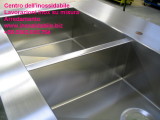 Top acciaio inox arredo con vasche costruite su misura satinate