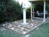 Floor frame finished & pier mounted on base
