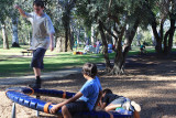 On the play equipment