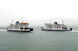 The Isle of Wight ferries passing.