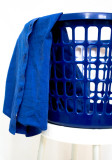Blue laundry on white background