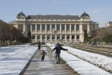 Snowball fight in front of the Great Gallery of Evolution