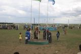 Archers doing ritual circle of the flags.