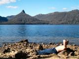 Richard working hard at Lake St Clair